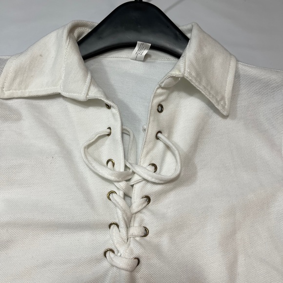 Pirate SHIRT White older boys XL lace Up Halloween Renaissance Steampunk Gothic - Picture 2 of 13